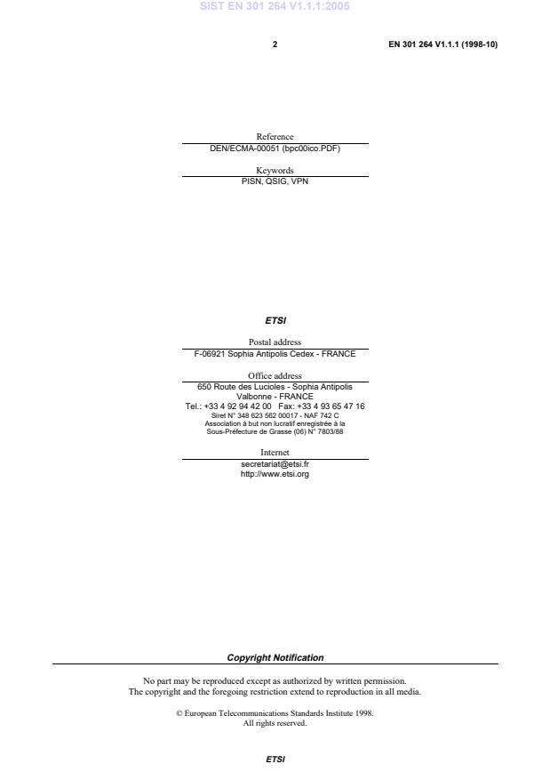 SIST EN 301 264 V1.1.1:2005 SIST EN 301 264 V1.1.1:2005 - Page 4 preview