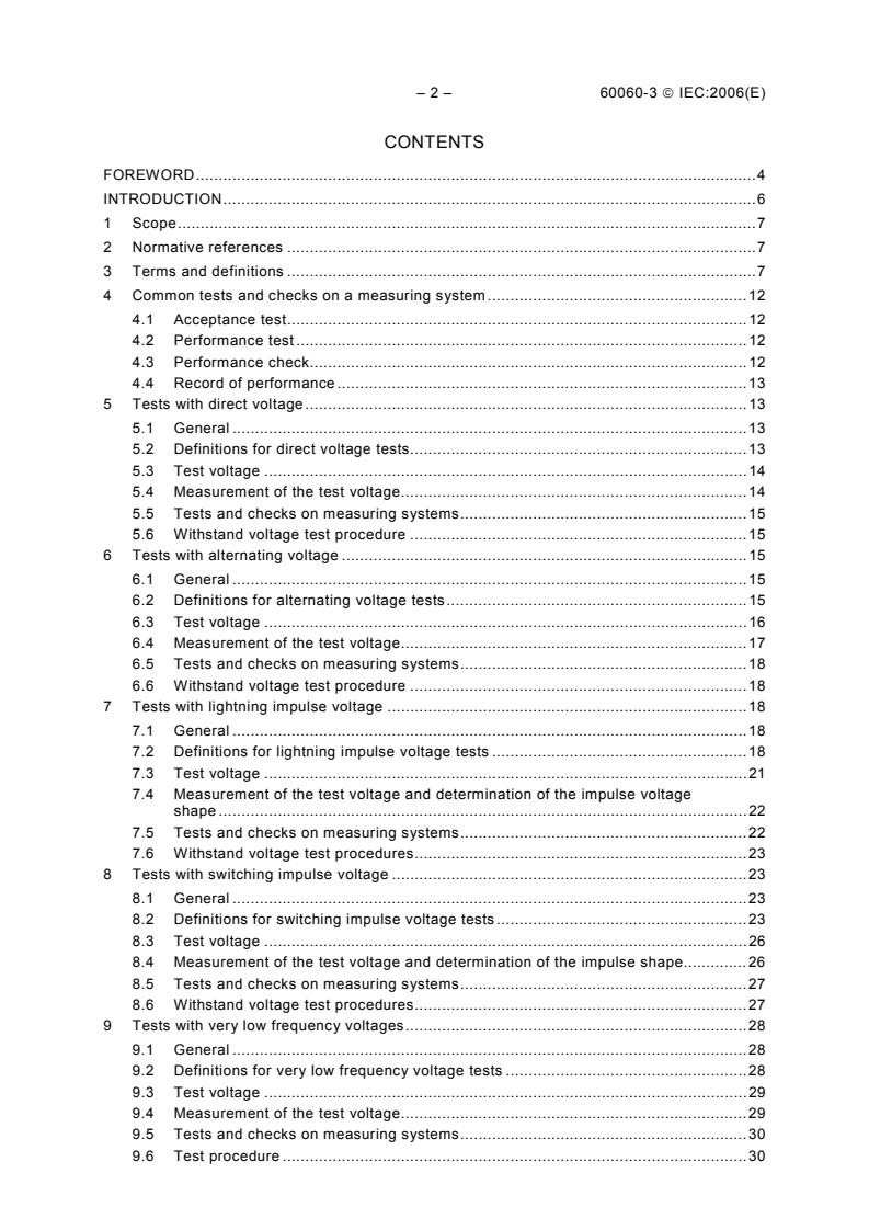 IEC 60060-3:2006 IEC 60060-3:2006 - High-voltage test techniques - Part 3: Definitions and requirements for on-site testing - Page 4 preview