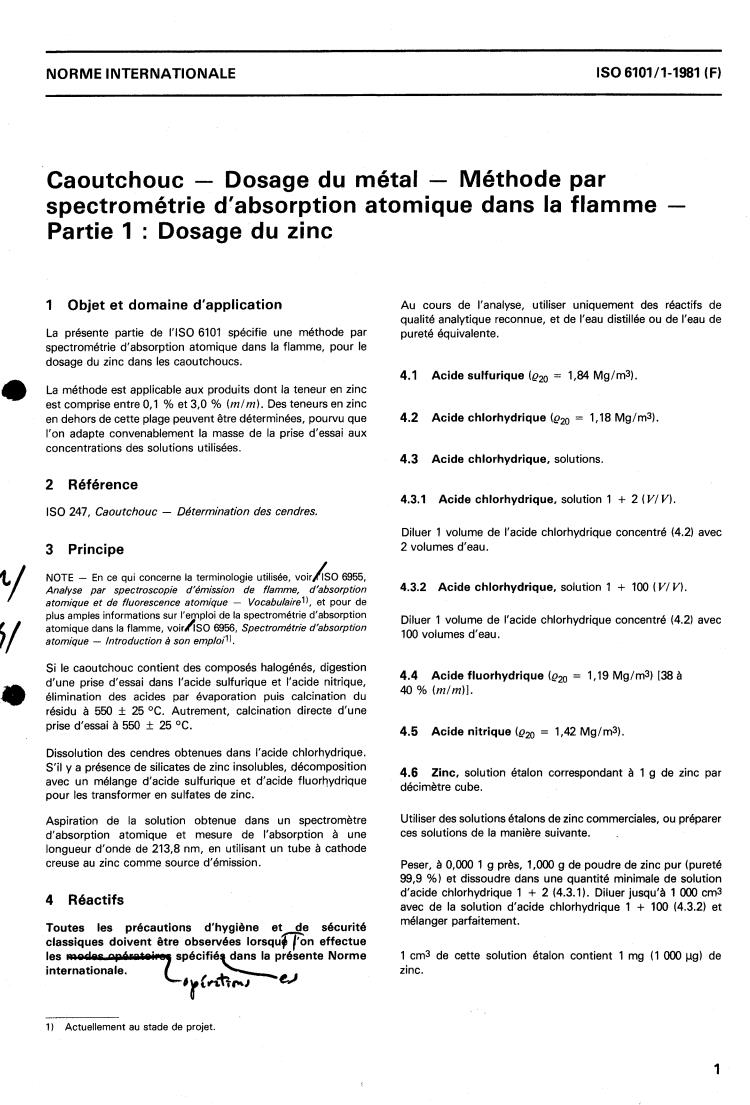 ISO 6101-1:1981 - Rubber — Determination of metal content — Flame atomic absorption spectrometric method — Part 1: Determination of zinc content
Released:12/1/1981