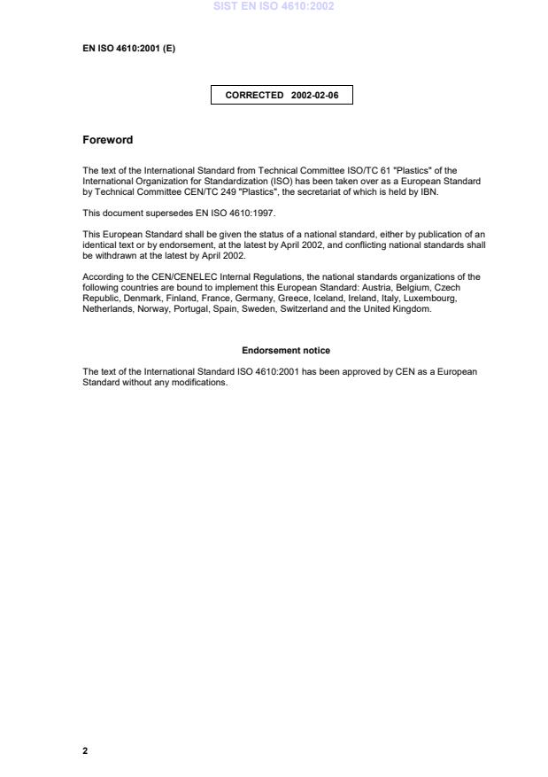 EN ISO 4610:2001 EN ISO 4610:2002 - Page 4 preview