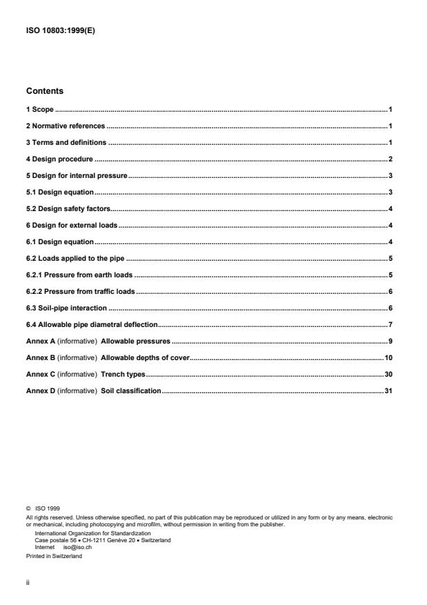 ISO 10803:1999 ISO 10803:1999 - Design method for ductile iron pipes - Page 2 preview