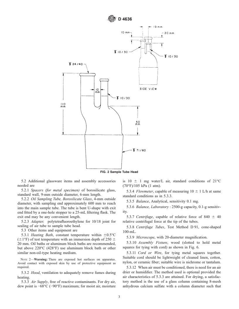 ASTM D4636-99 - Standard Test Method for Corrosiveness and Oxidation Stability of Hydraulic Oils, Aircraft Turbine Engine Lubricants, and Other Highly Refined Oils