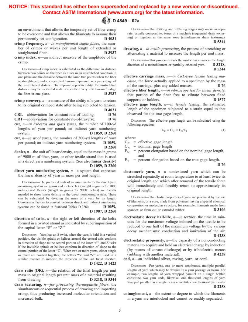 ASTM D4849-02A - Standard Terminology Relating to Yarns and Fibers