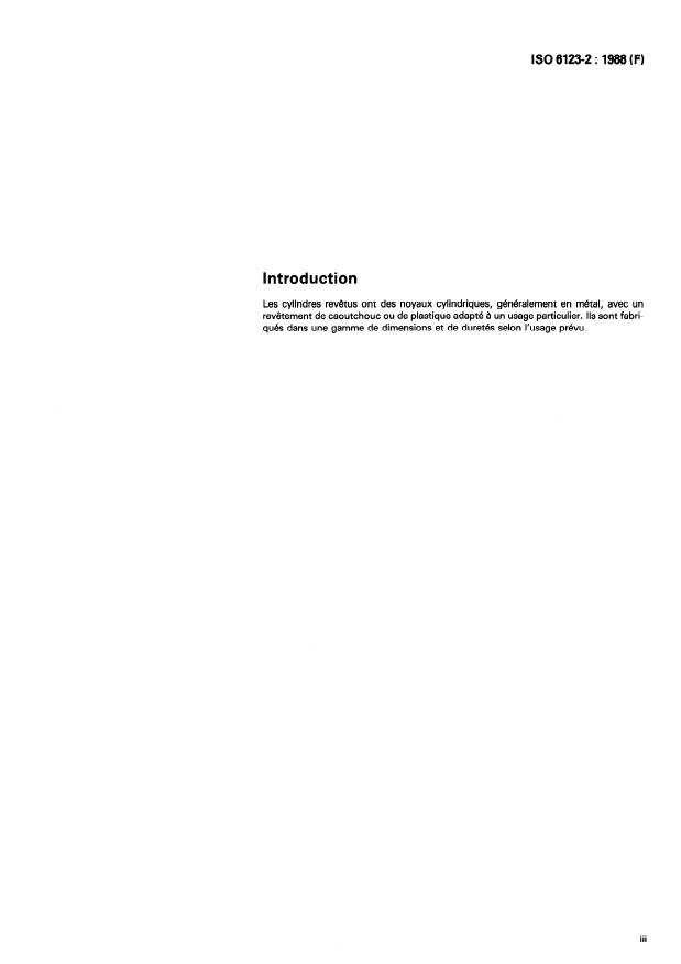 ISO 6123-2:1988 - Cylindres revetus de caoutchouc ou de plastique -- Spécifications