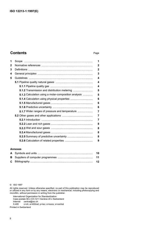 ISO 12213-1:1997 ISO 12213-1:1997 - Natural gas -- Calculation of compression factor - Page 2 preview
