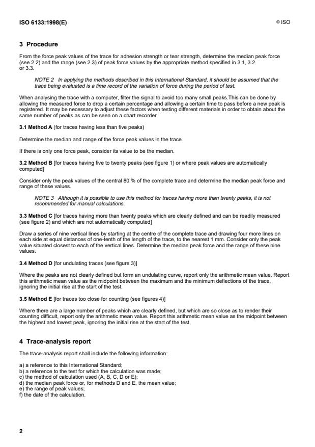 ISO 6133:1998 ISO 6133:1998 - Rubber and plastics -- Analysis of multi-peak traces obtained in determinations of tear strength and adhesion strength - Page 4 preview