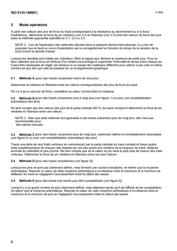 ISO 6133:1998 ISO 6133:1998 - Caoutchouc et plastiques -- Analyse des tracés multi-pics obtenus lors des déterminations de la résistance au déchirement et de la force d'adhérence - Page 4 preview