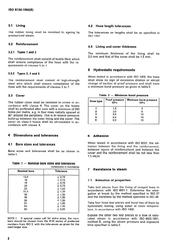 ISO 6134:1992 ISO 6134:1992 - Rubber hoses and hose assemblies for steam -- Specification - Page 4 preview