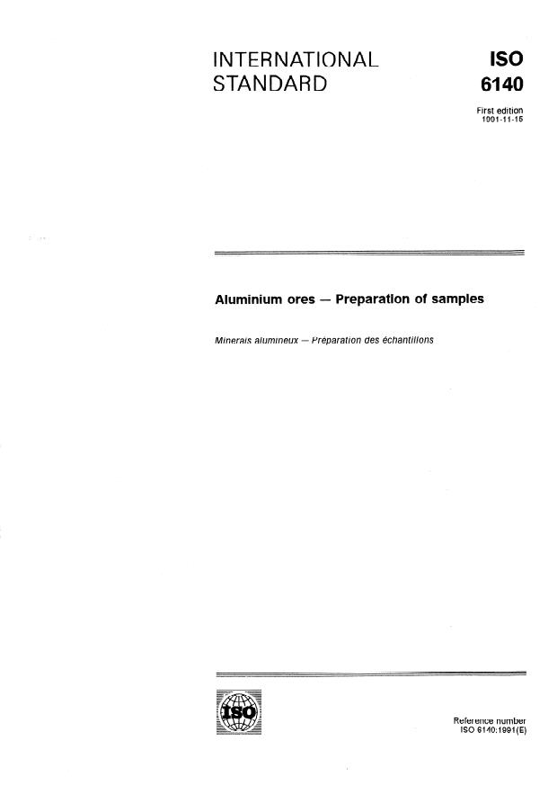 ISO 6140:1991 - Aluminium ores -- Preparation of samples
