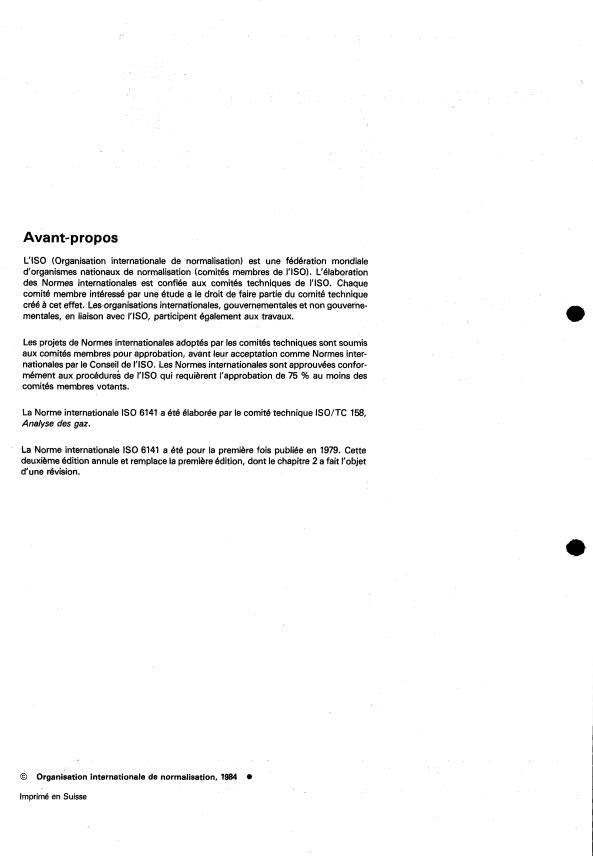 ISO 6141:1984 ISO 6141:1984 - Analyse des gaz -- Mélanges de gaz pour étalonnage -- Certificat de préparation du mélange - Page 2 preview