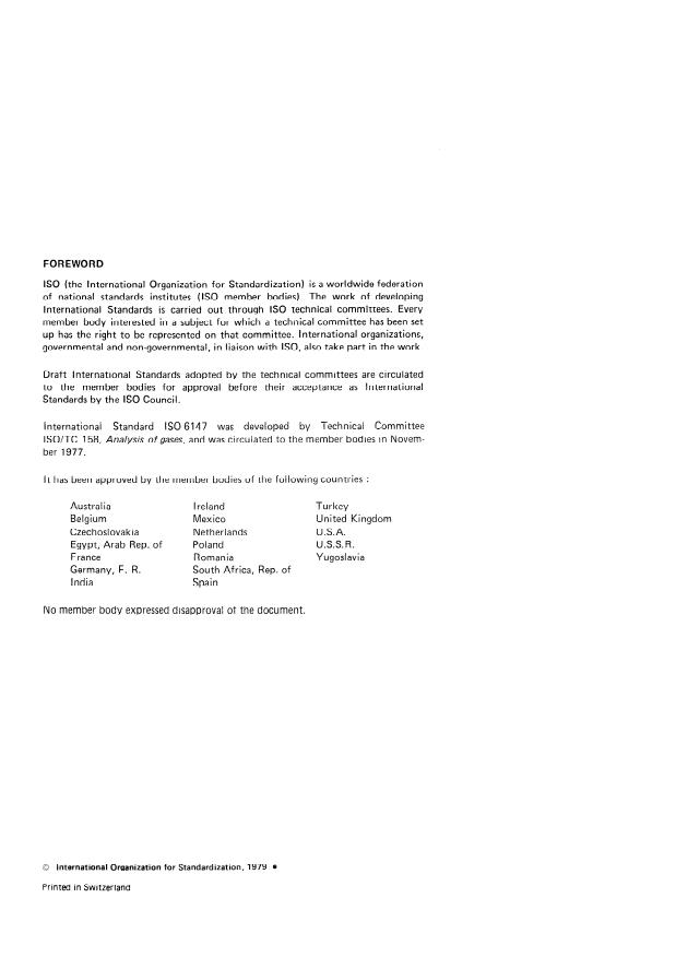 ISO 6147:1979 ISO 6147:1979 - Gas analysis -- Preparation of calibration gas mixtures -- Saturation method - Page 2 preview