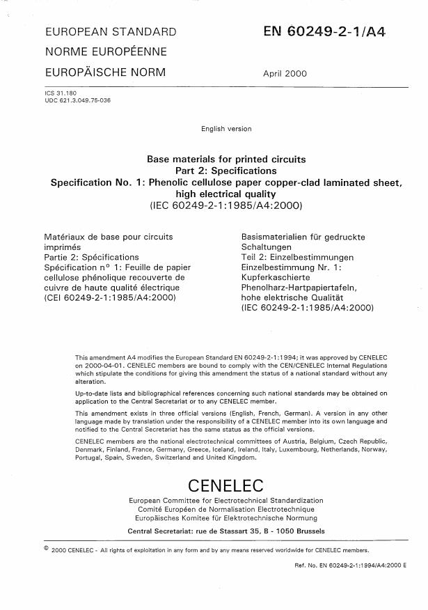 EN 60249-2-1:1997/A4:2002