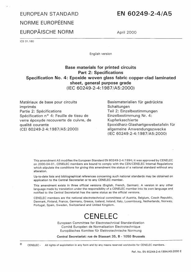 EN 60249-2-4:1997/A5:2002