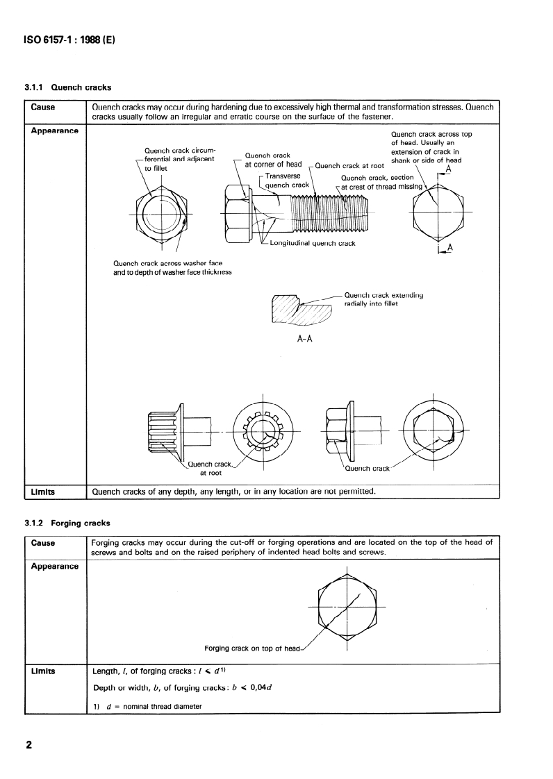 ISO 6157-1:1988 ISO 6157-1:1988 - Fasteners — Surface discontinuities — Part 1: Bolts, screws and studs for general requirements
Released:7/16/1992 - Page 4 preview