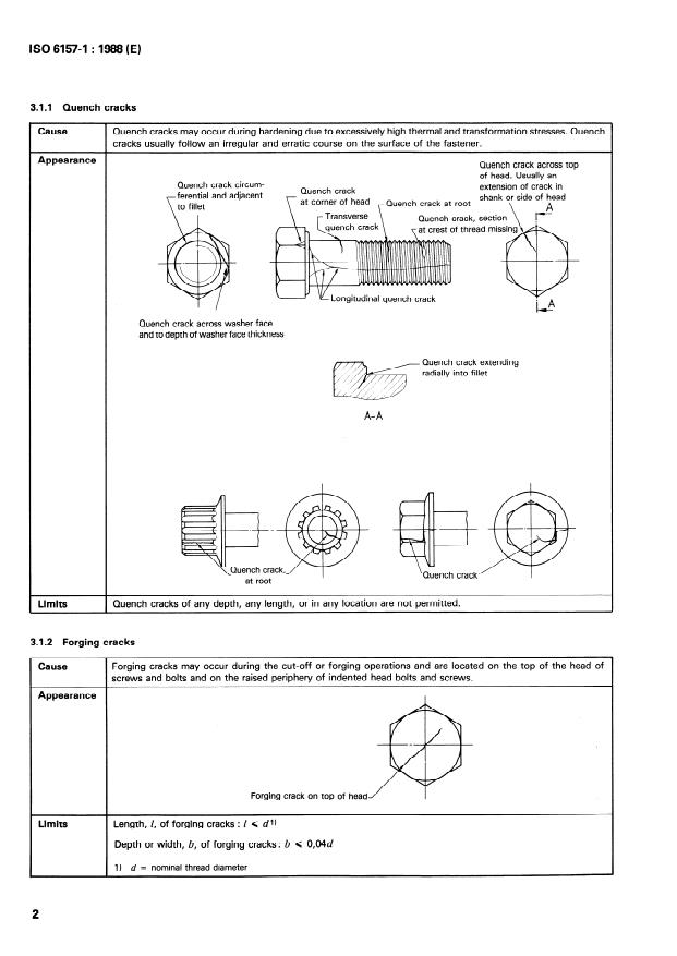 ISO 6157-1:1988 ISO 6157-1:1988 - Fasteners -- Surface discontinuities - Page 4 preview