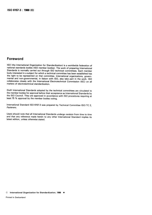 ISO 6157-3:1988 ISO 6157-3:1988 - Fasteners -- Surface discontinuities - Page 2 preview