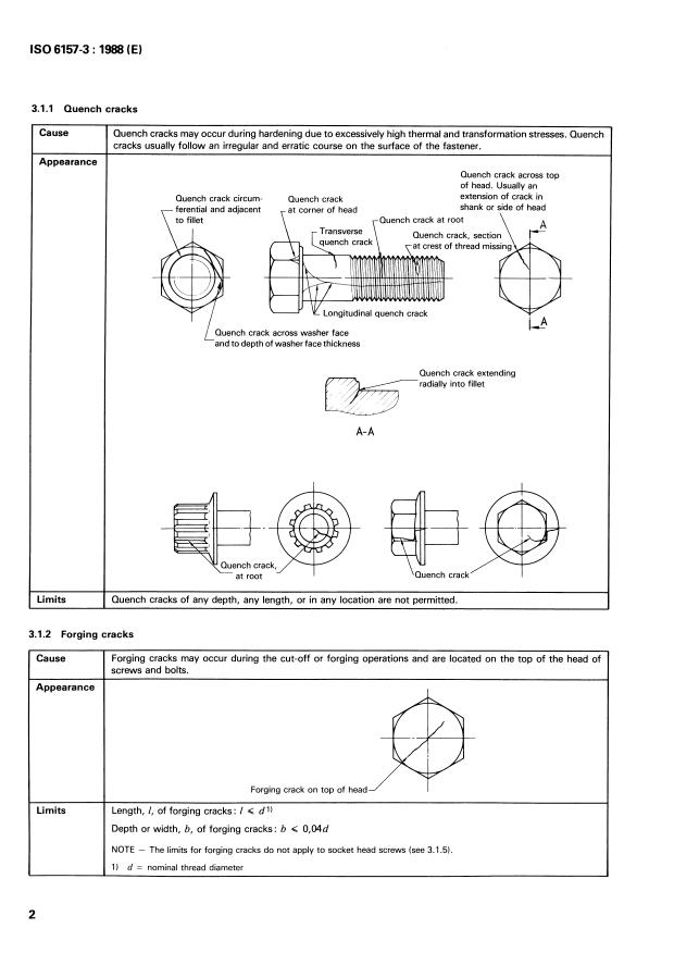 ISO 6157-3:1988 ISO 6157-3:1988 - Fasteners -- Surface discontinuities - Page 4 preview