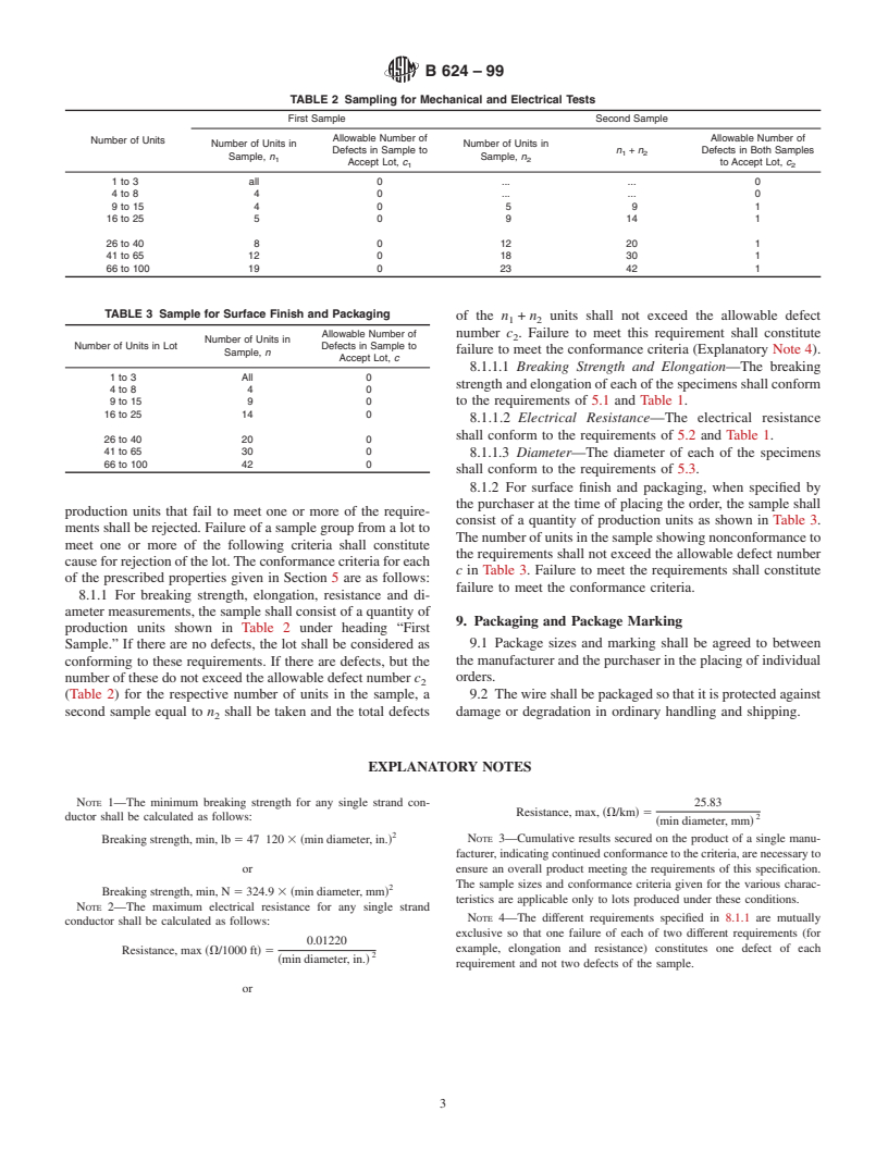 ASTM B624-99 - Standard Specification for High-Strength, High-Conductivity Copper-Alloy Wire for Electronic Application