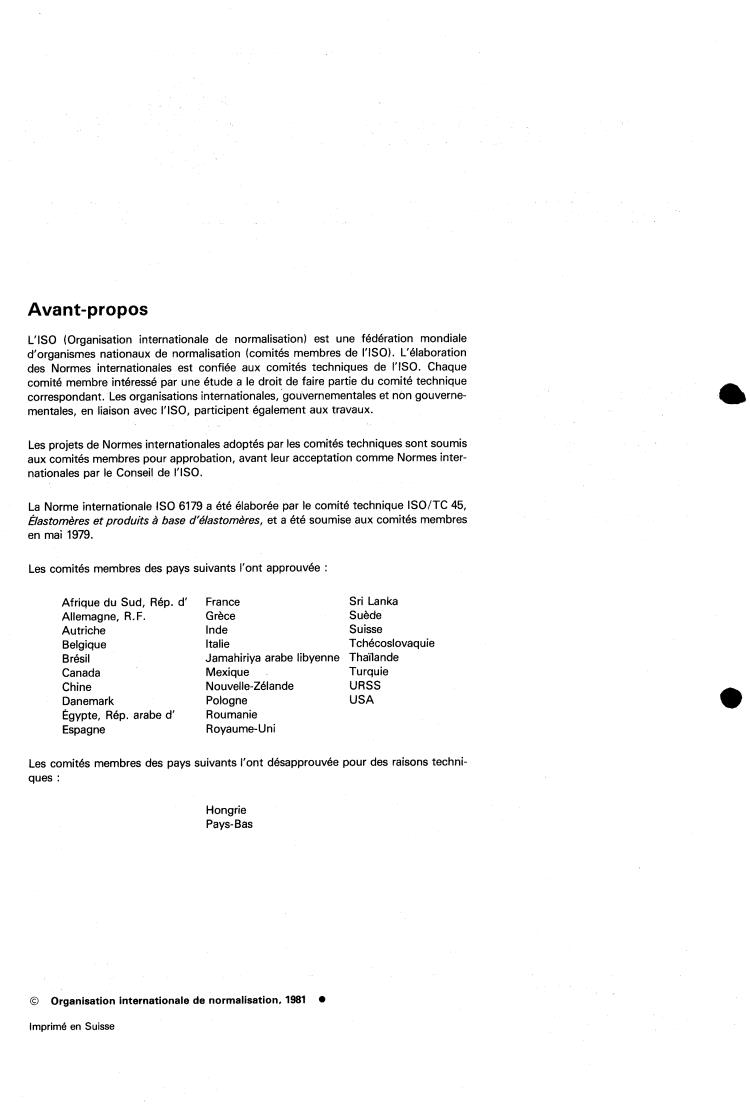 ISO 6179:1981 ISO 6179:1981 - Fabrics coated with vulcanized rubber — Determination of vapour transmission rate of volatile liquids (Gravimetric technique)
Released:3/1/1981 - Page 2 preview