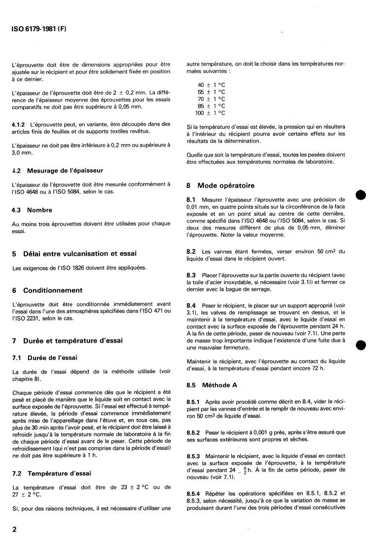 ISO 6179:1981 ISO 6179:1981 - Fabrics coated with vulcanized rubber — Determination of vapour transmission rate of volatile liquids (Gravimetric technique)
Released:3/1/1981 - Page 4 preview