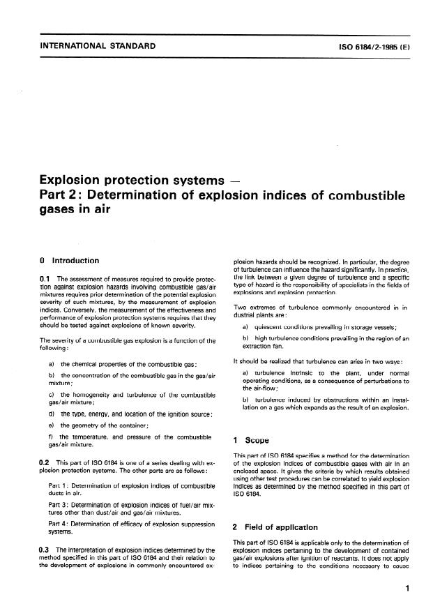 ISO 6184-2:1985 - Explosion protection systems