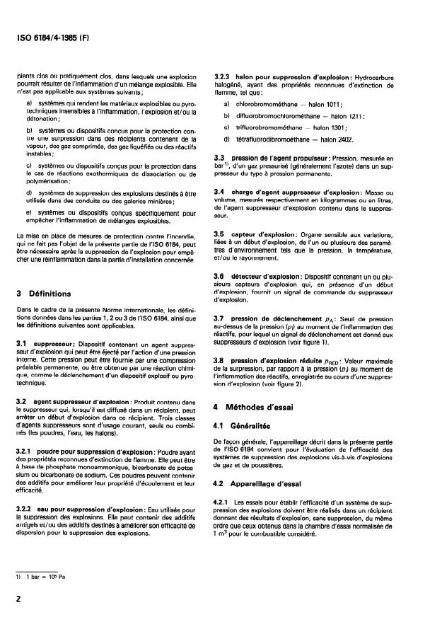 ISO 6184-4:1985 ISO 6184-4:1985 - Systemes de protection contre les explosions - Page 4 preview