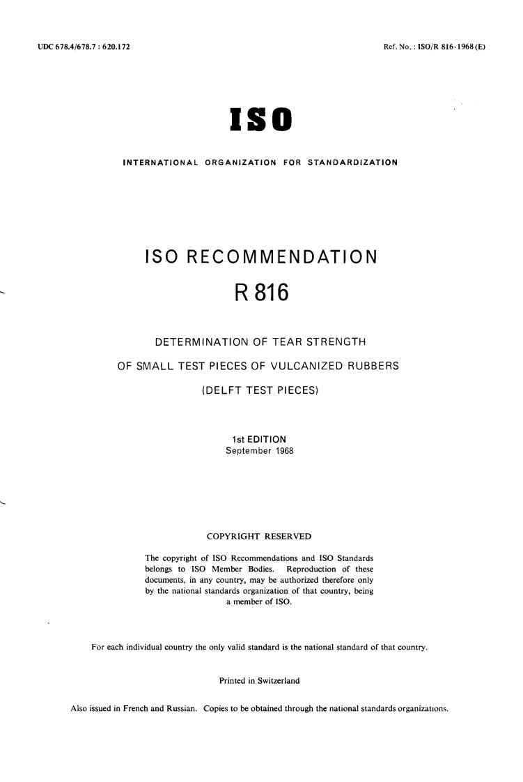 ISO/R 816:1968 - Title missing - Legacy paper document
Released:1/1/1968