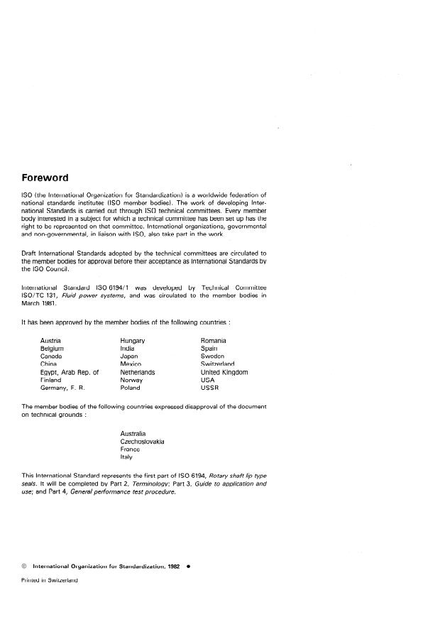 ISO 6194-1:1982 ISO 6194-1:1982 - Rotary shaft lip type seals - Page 2 preview