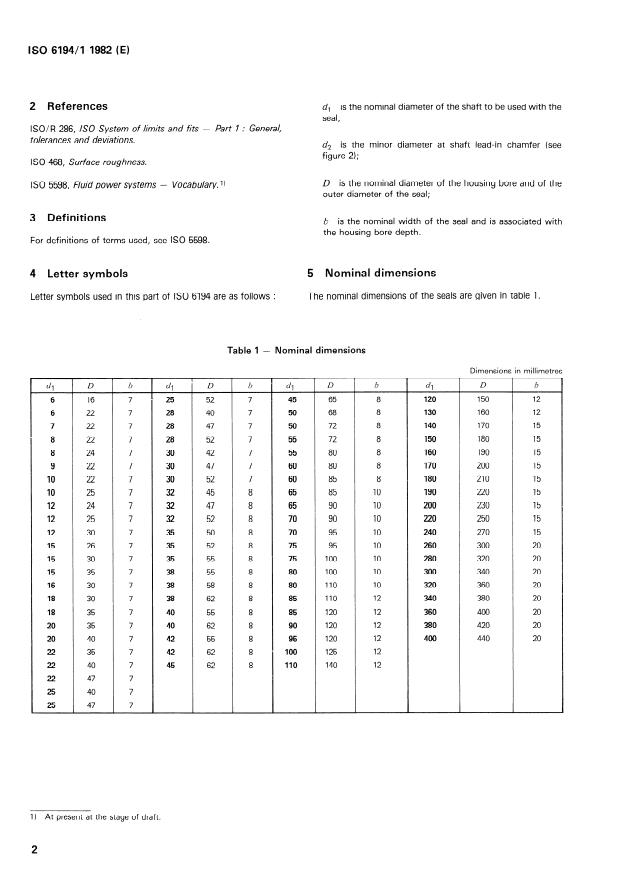 ISO 6194-1:1982 ISO 6194-1:1982 - Rotary shaft lip type seals - Page 4 preview