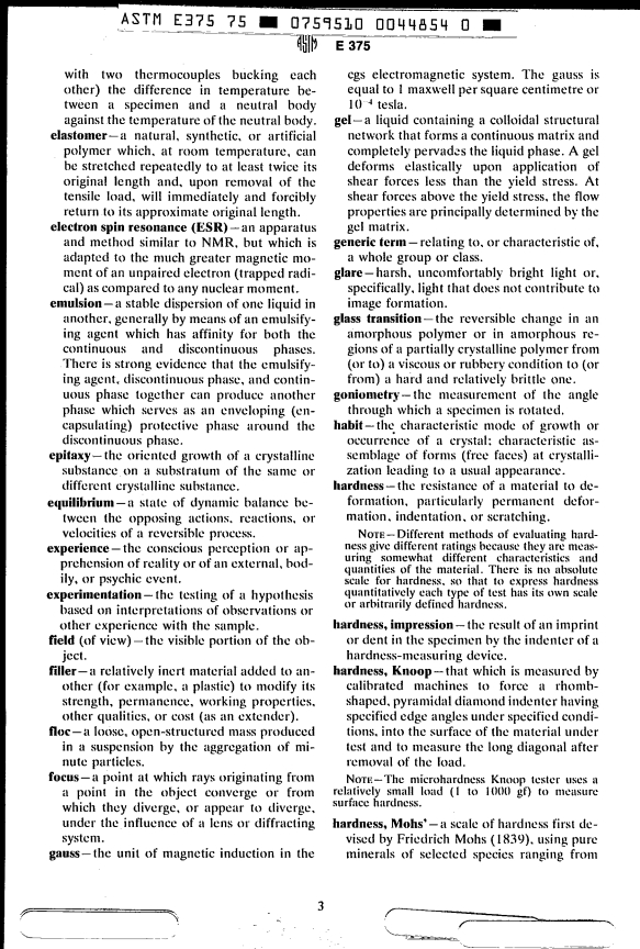 ASTM E375-75 (1986) - Definitions of Terms Relating to Resinography (Withdrawn 1992)