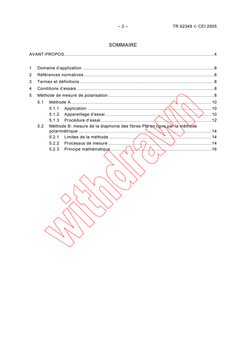 IEC TR 62349:2005 IEC TR 62349:2005 - Guidance for polarization crosstalk measurement of optical fibre
Released:10/20/2005
Isbn:2831882524 - Page 4 preview