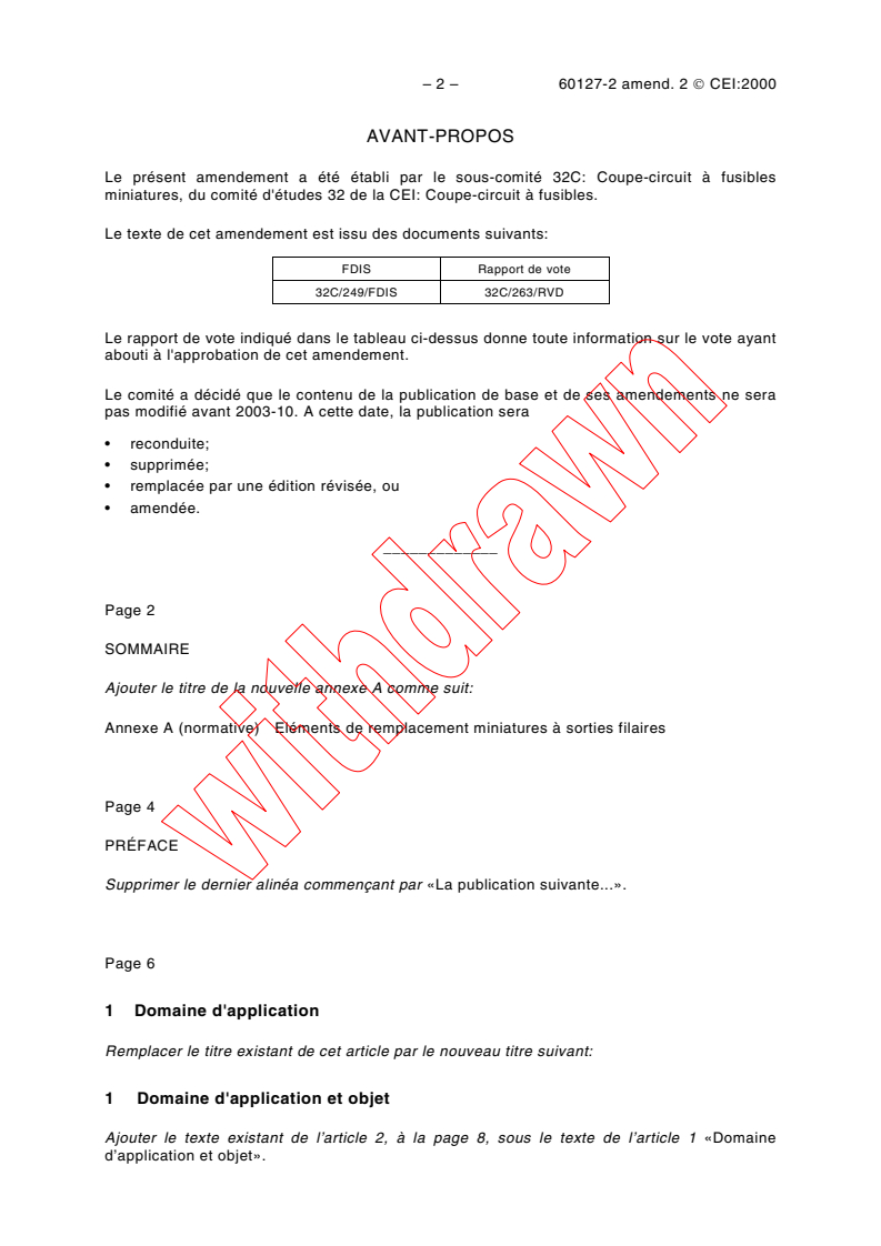IEC 60127-2:1989/AMD2:2000 IEC 60127-2:1989/AMD2:2000 - Amendment 2 - Miniature fuses - Part 2: Cartridge fuse-links
Released:9/29/2000
Isbn:2831854261 - Page 2 preview