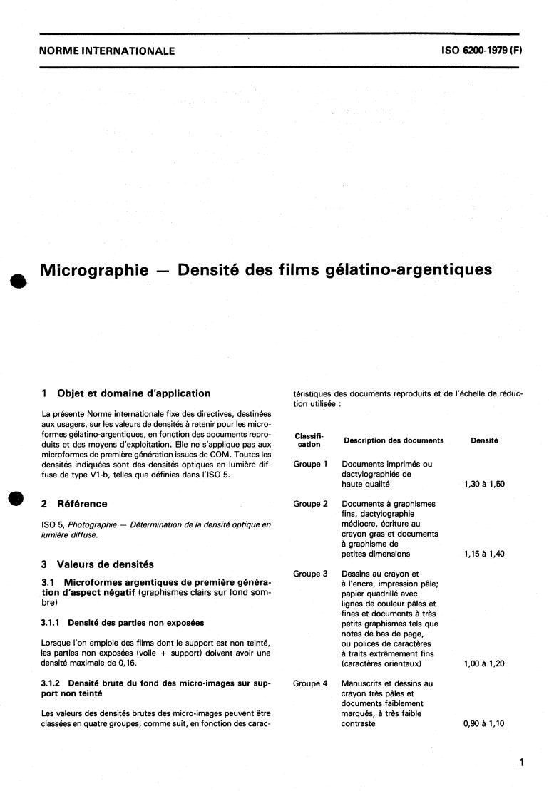 ISO 6200:1979 - Micrographics — Density of silver-gelatin type films
Released:9/1/1979