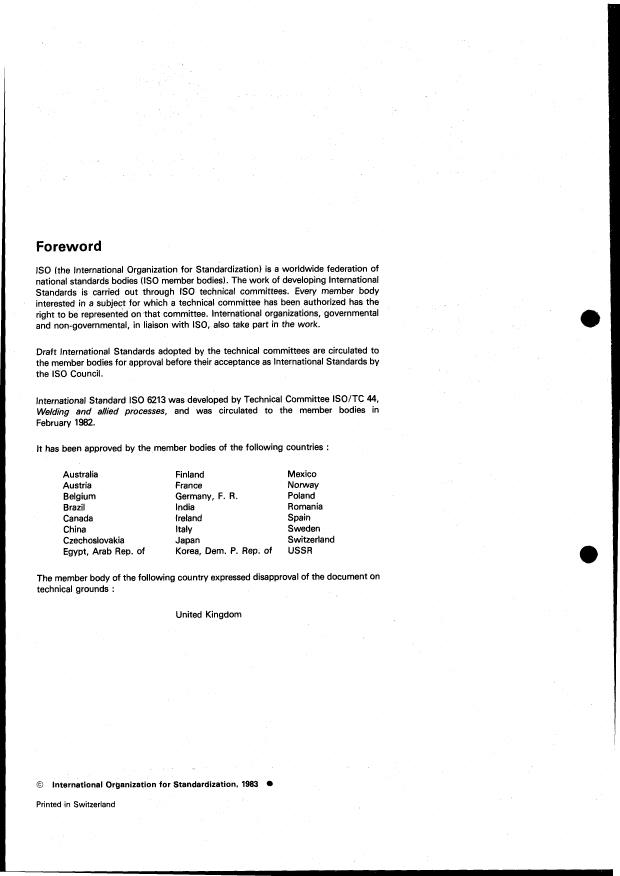 ISO 6213:1983 ISO 6213:1983 - Welding -- Items to be considered to ensure quality in welded structures - Page 2 preview