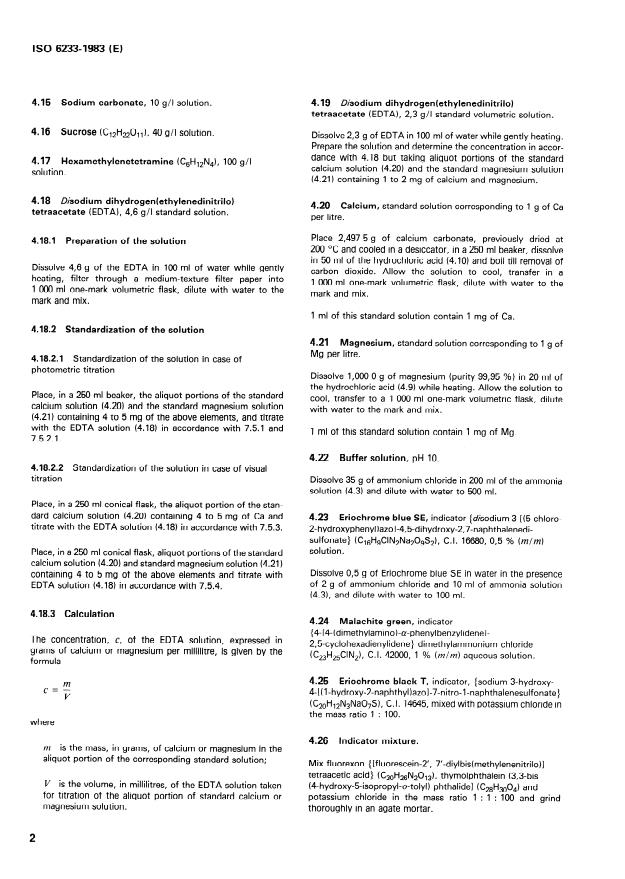 SIST ISO 6233:2001 ISO 6233:1983 - Manganese ores and concentrates -- Determination of calcium and magnesium contents -- EDTA titrimetric method - Page 4 preview