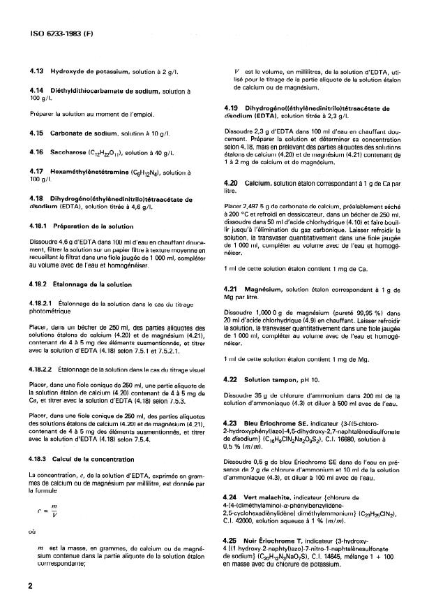 ISO 6233:1983 ISO 6233:1983 - Minerais et concentrés de manganese -- Dosage du calcium et du magnésium -- Méthode titrimétrique a l'EDTA - Page 4 preview