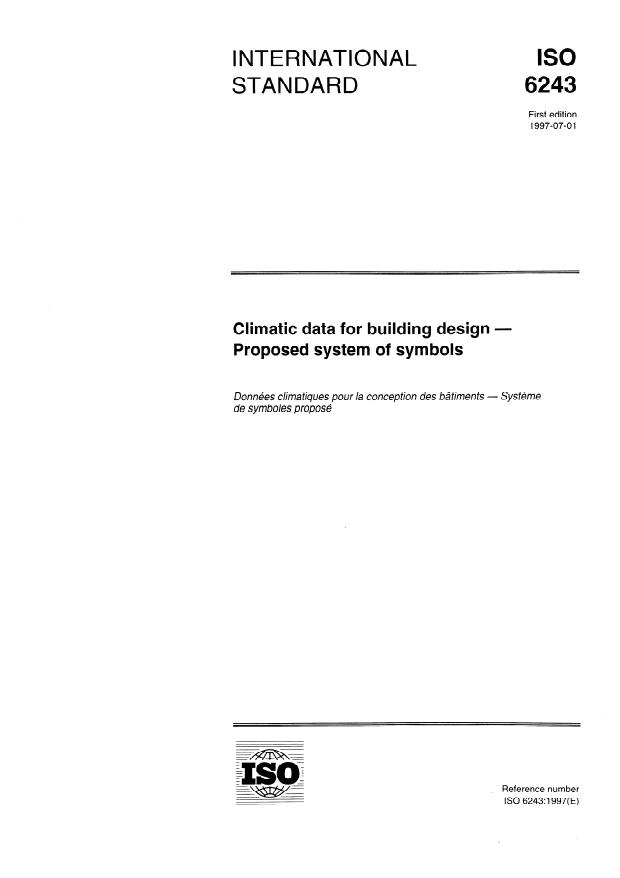 ISO 6243:1997 - Climatic data for building design -- Proposed system of symbols