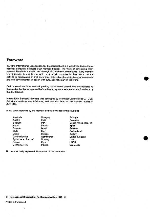 ISO 6245:1982 ISO 6245:1982 - Petroleum products -- Determination of ash - Page 2 preview
