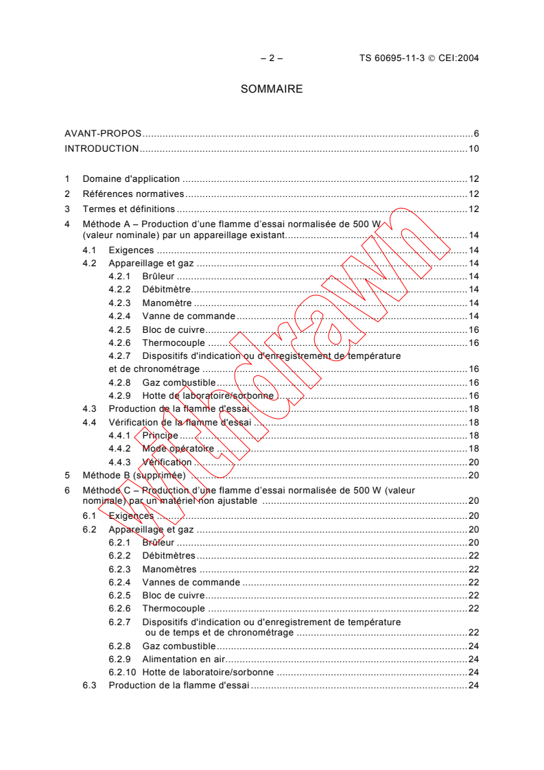 IEC TS 60695-11-3:2004 IEC TS 60695-11-3:2004 - Fire hazard testing - Part 11-3: Test flames - 500 W flames - Apparatus and confirmational test methods
Released:4/19/2004
Isbn:2831874734 - Page 4 preview