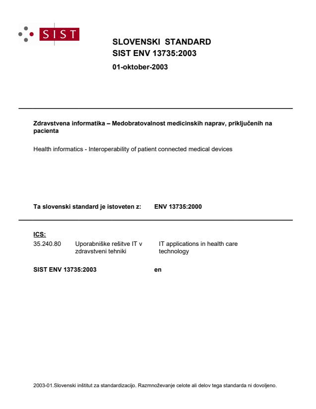 ENV 13735:2000 ENV 13735:2003