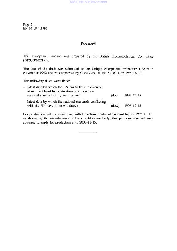 EN 50109-1:1995 EN 50109-1:1999 - Page 4 preview