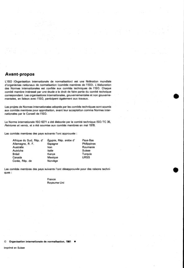 ISO 6271:1981 ISO 6271:1981 - Liquides clairs -- Évaluation de la couleur au moyen de l'échelle platine-cobalt - Page 2 preview