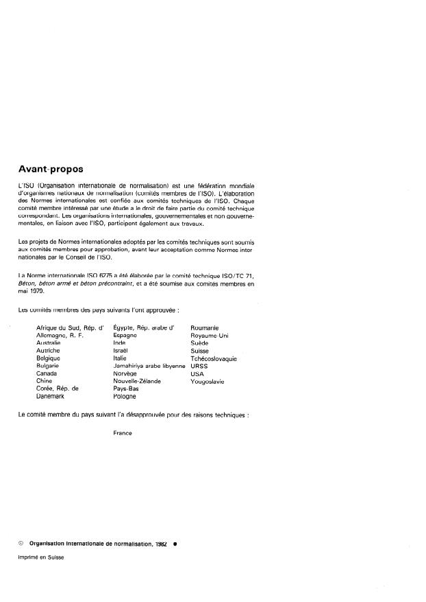 ISO 6275:1982 ISO 6275:1982 - Béton durci -- Détermination de la masse volumique - Page 2 preview