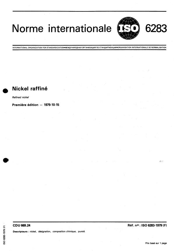 ISO 6283:1979 - Nickel raffiné