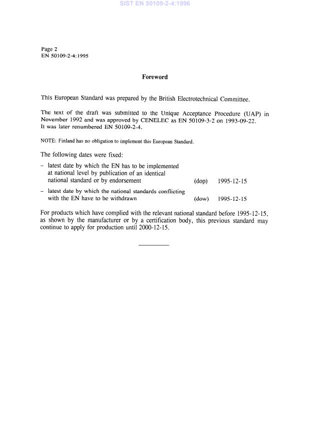 EN 50109-2-4:1995 EN 50109-2-4:1996 - Page 4 preview
