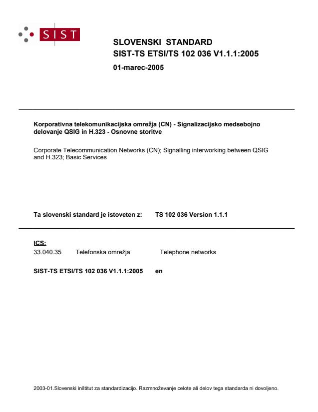 TS ETSI/TS 102 036 V1.1.1:2005