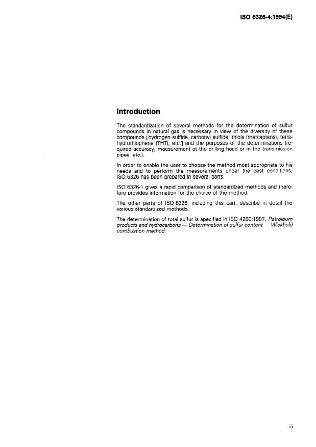 ISO 6326-4:1994 - Natural gas -- Determination of sulfur compounds