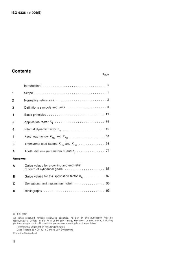ISO 6336-1:1996 ISO 6336-1:1996 - Calculation of load capacity of spur and helical gears - Page 2 preview