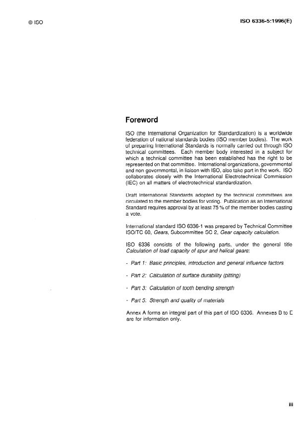 ISO 6336-5:1996 - Calculation of load capacity of spur and helical gears
