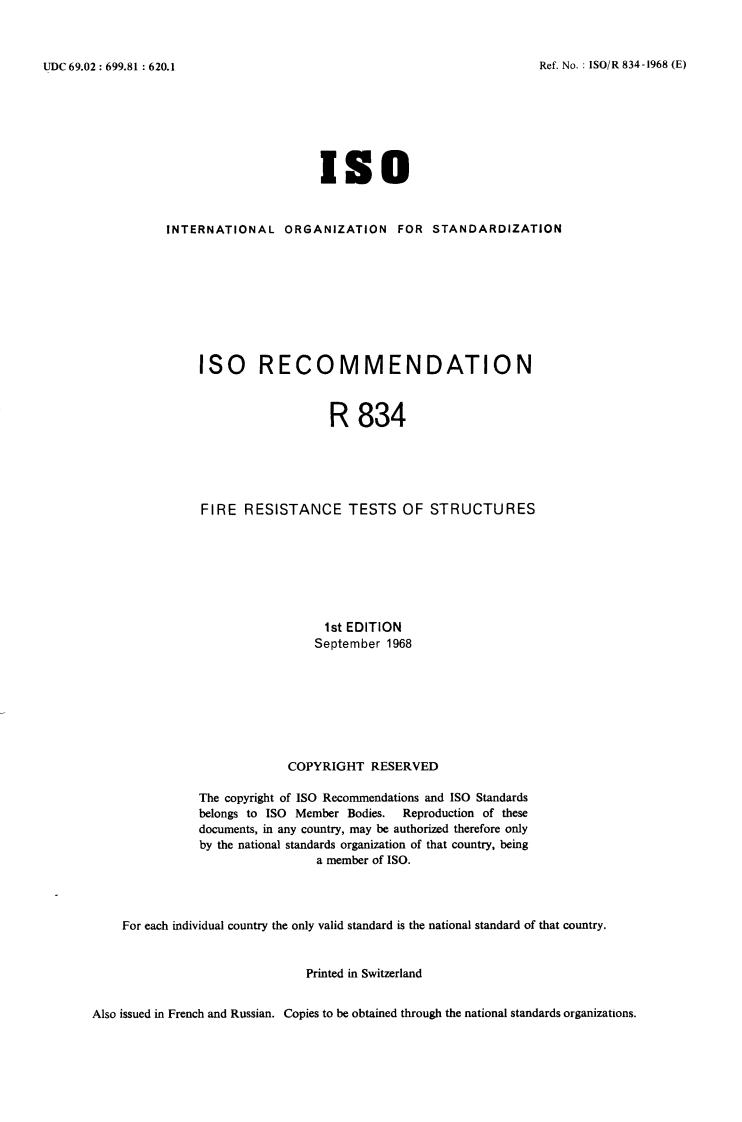 ISO/R 834:1968 - Title missing - Legacy paper document
Released:1/1/1968